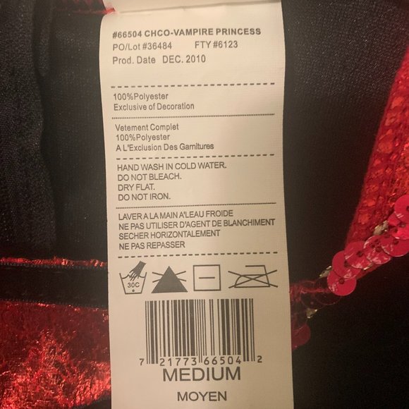 EUC Little Designer Vampire Princess Halloween Costume Children's Size M 8-10 - Picture 6 of 10